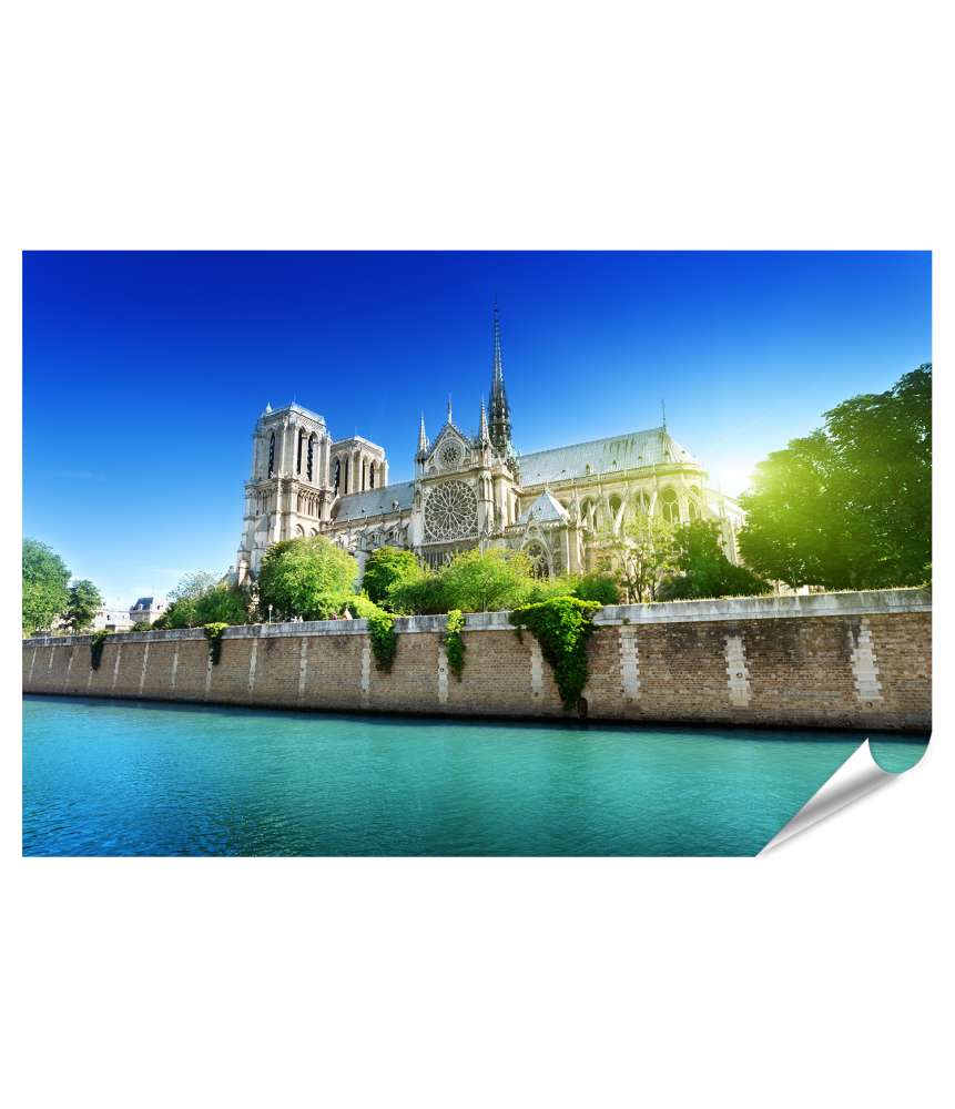 Islandburner XXL Premium Poster 15A Wandbild von Notre Dame, Paris, Frankreich