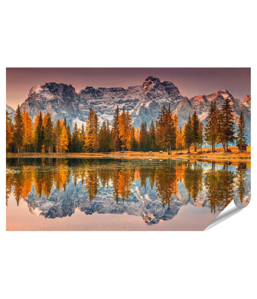 Islandburner XXL Premium Poster Verzauberndes Wandbild eines magischen Alpensees in den Dolomiten, Italien