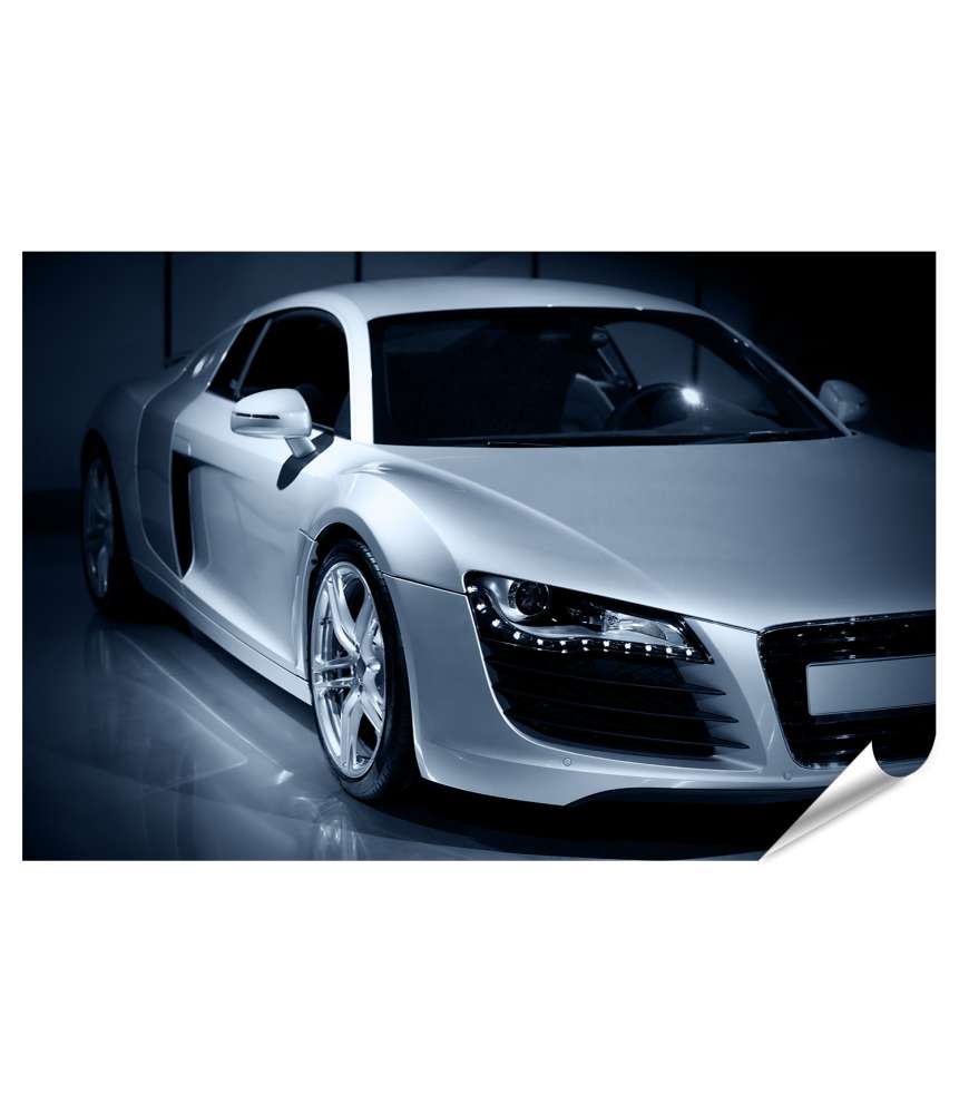 Islandburner XXL Premium Poster Exquisites Wandbild eines luxuriösen Audi R8 Sportwagens