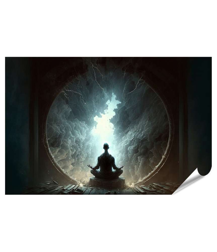 Islandburner XXL Premium Poster Mystisches Wandbild über Transzendentale Meditation