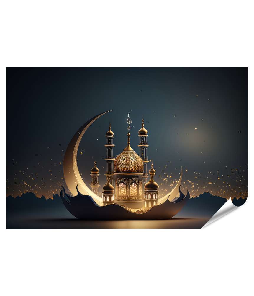 Islandburner XXL Premium Poster Festliches Wandbild zum Ramadan Kareem Feier