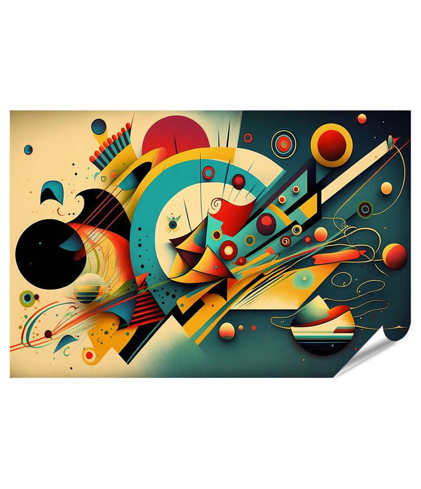 Islandburner XXL Premium Poster Abstraktes digitales Wandbild, inspiriert von Wassily Kandinsky, KI-Malerei