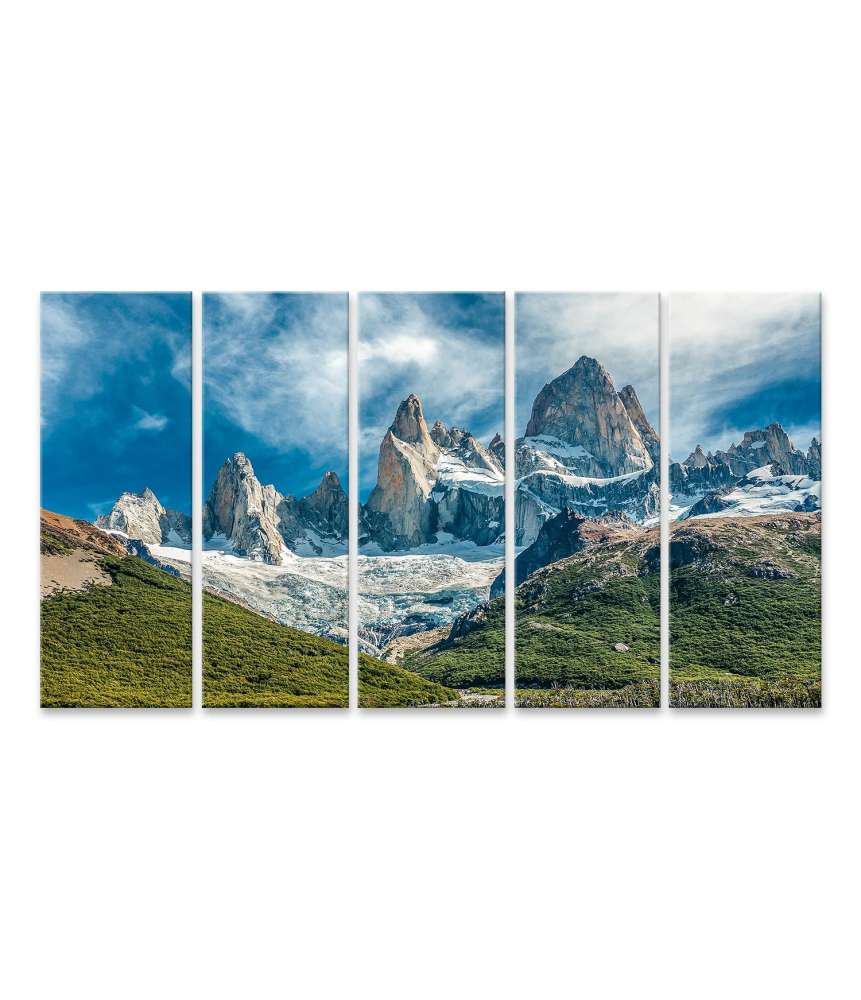 Islandburner Bild auf Leinwand Wandbild des majestätischen Fitz Roy Berges in El Chalten, Patagonien, Argentinien