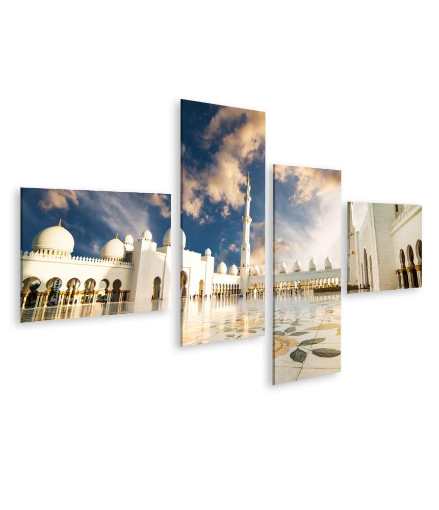 Islandburner Bild auf Leinwand Majestätisches Wandbild in der Scheich Zayed Großen Moschee, Abu Dhabi