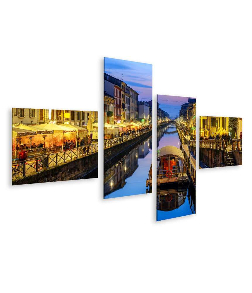 Islandburner Bild auf Leinwand Beeindruckendes Wandbild des Naviglio Grande Kanals in Mailand, Italien