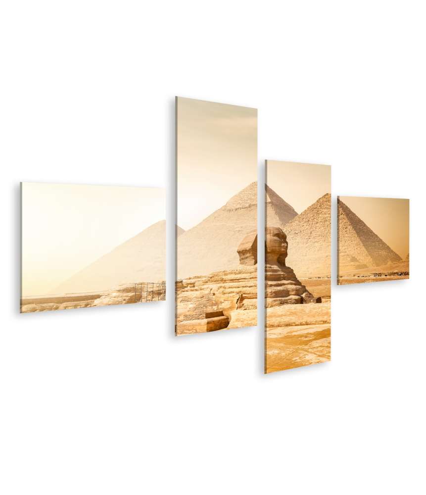 Islandburner Bild auf Leinwand Sphinx und Pyramiden in der ägyptischen Wüste als Wandbild