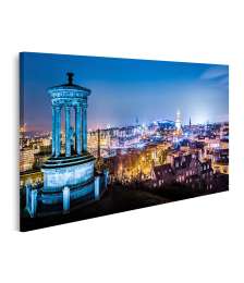 Bild auf Leinwand Nächtliche Panoramaansicht von Edinburgh, Schottland, vom Calton Hill