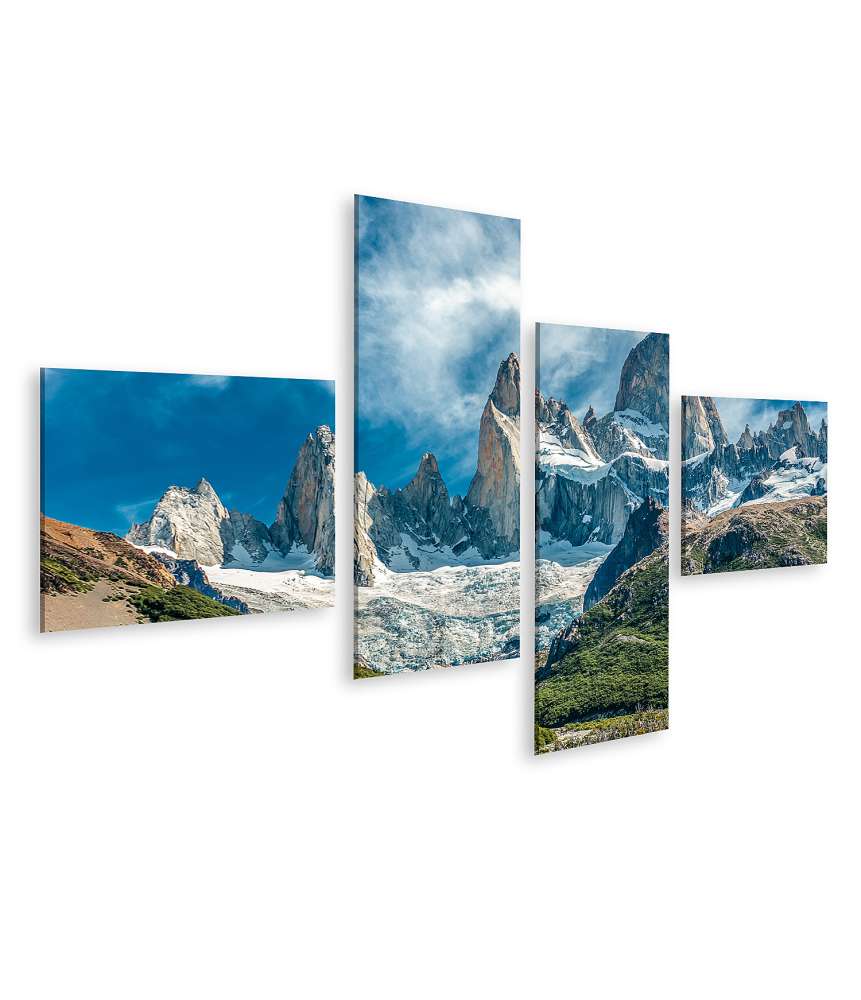 Islandburner Bild auf Leinwand Wandbild des majestätischen Fitz Roy Berges in El Chalten, Patagonien, Argentinien