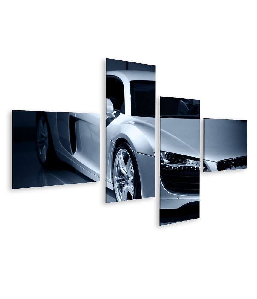 Islandburner Bild auf Leinwand Exquisites Wandbild eines luxuriösen Audi R8 Sportwagens