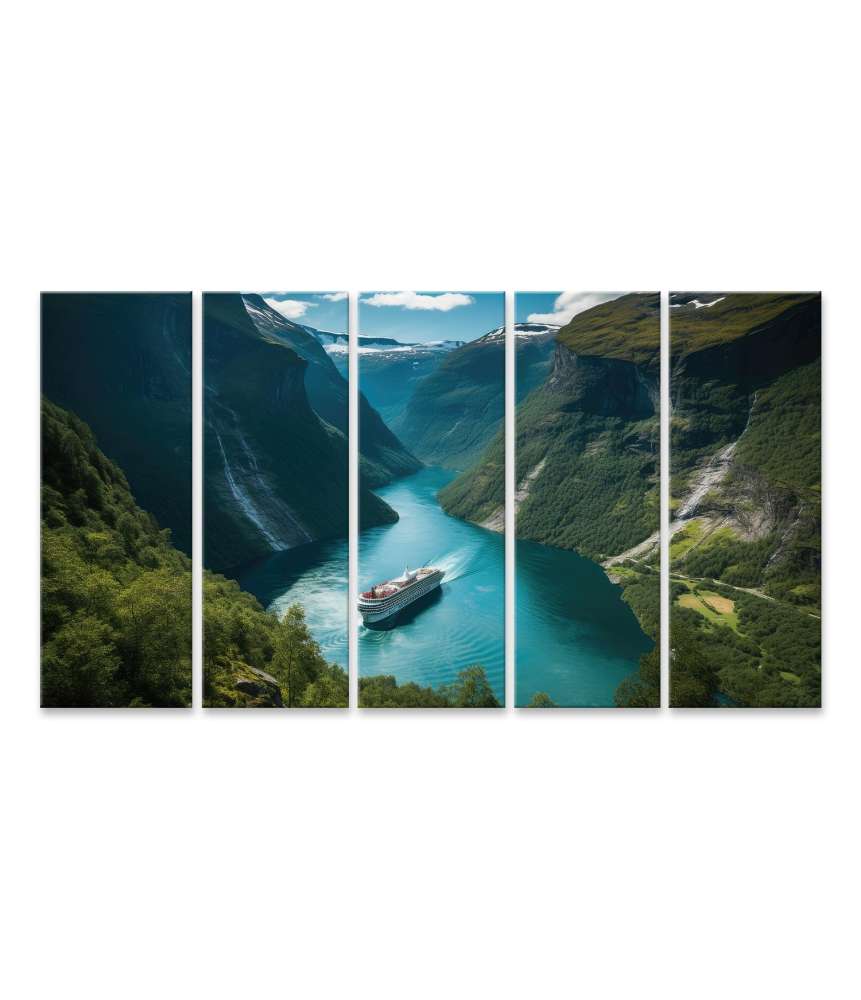 Islandburner Bild auf Leinwand Atemberaubende Reisefotografie des Geiranger Fjords in Norwegen als Wandbild