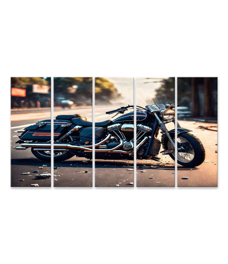 Islandburner Bild auf Leinwand Wandbild von Harley Davidson Fat Boy Chopper-Motorrad