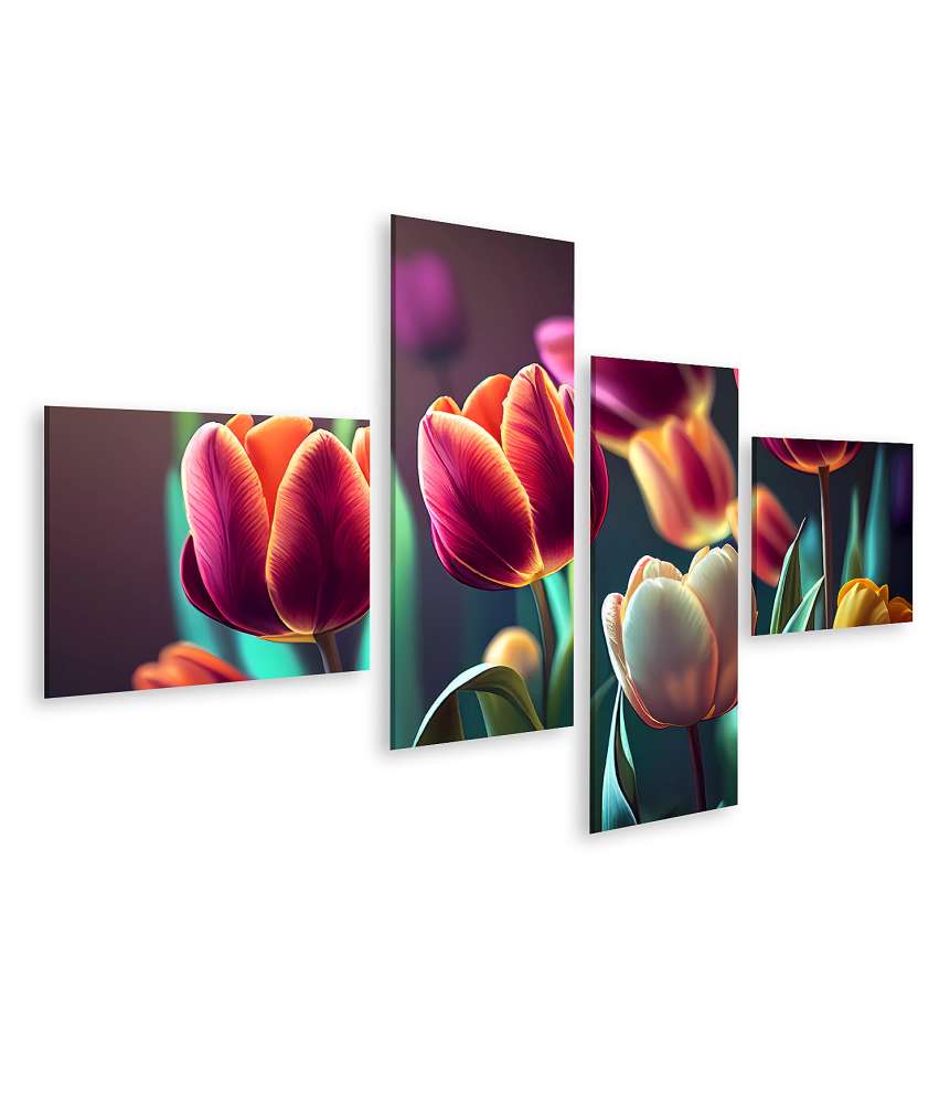 Islandburner Bild auf Leinwand Frühlingshafte Tulpen-Kunst von Ai