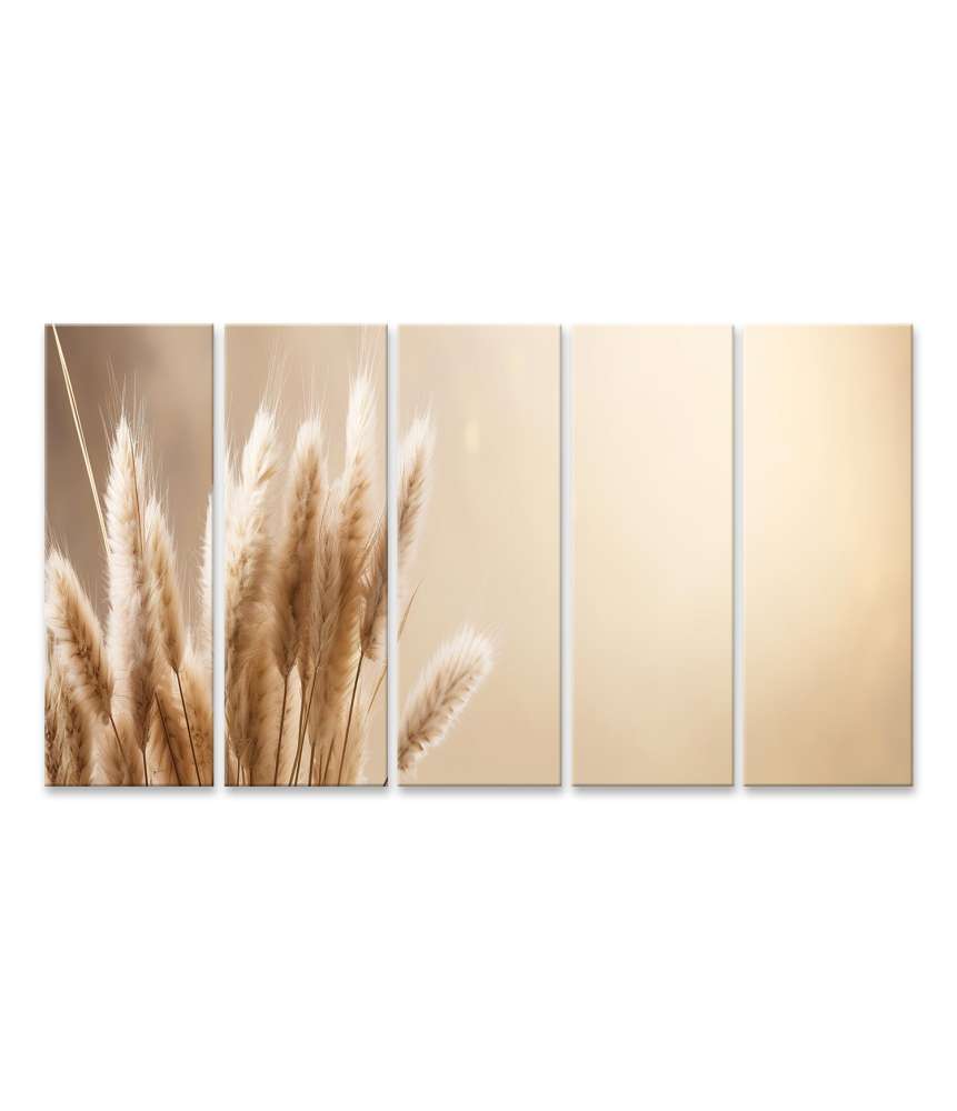 Islandburner Bild auf Leinwand Elegantes, federleichtes Pampasgras in Beige mit reichlich Kopierraum