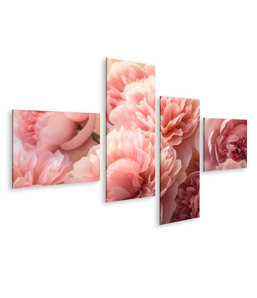 Islandburner Bild auf Leinwand Prachtvolles Wandbild mit einem Strauß rosa Pfingstrosen