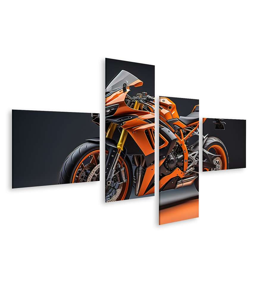 Islandburner Bild auf Leinwand Farbenfrohes Wandbild eines modernen Sportmotorrads