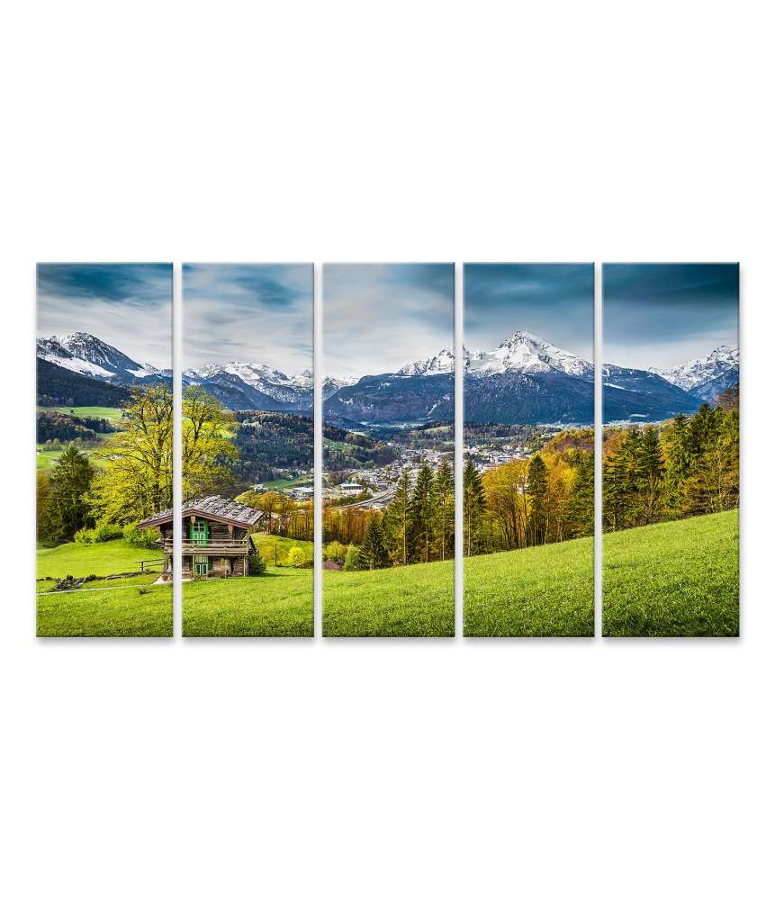 Islandburner Bild auf Leinwand Atemberaubendes Wandbild einer idyllischen Berglandschaft in Berchtesgaden