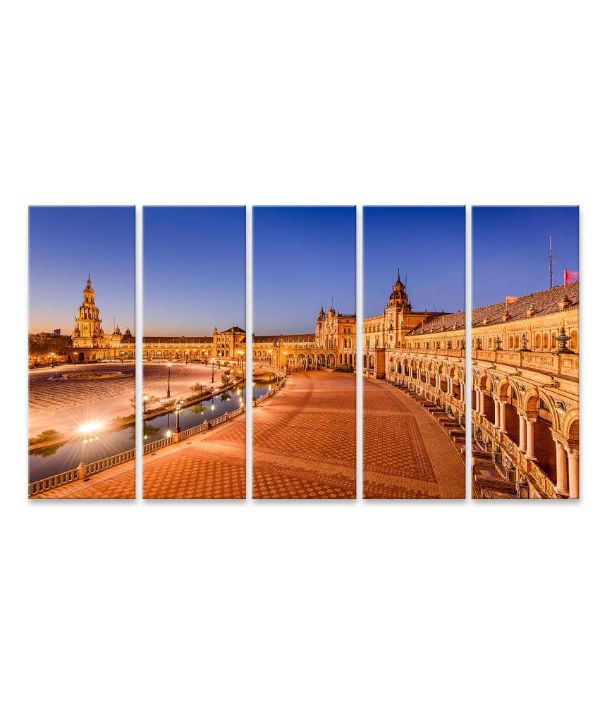 Islandburner Bild auf Leinwand Spanisches Wandbild am Plaza De Espana in Sevilla, Spanien