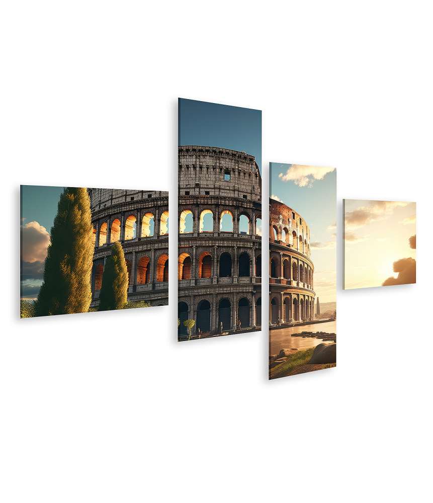 Islandburner Bild auf Leinwand Ultra-realistisches Wandbild des Kolosseums in Rom, Italien