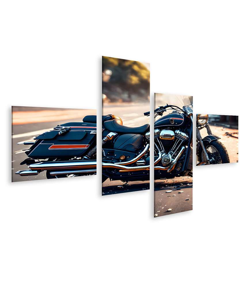 Islandburner Bild auf Leinwand Wandbild von Harley Davidson Fat Boy Chopper-Motorrad