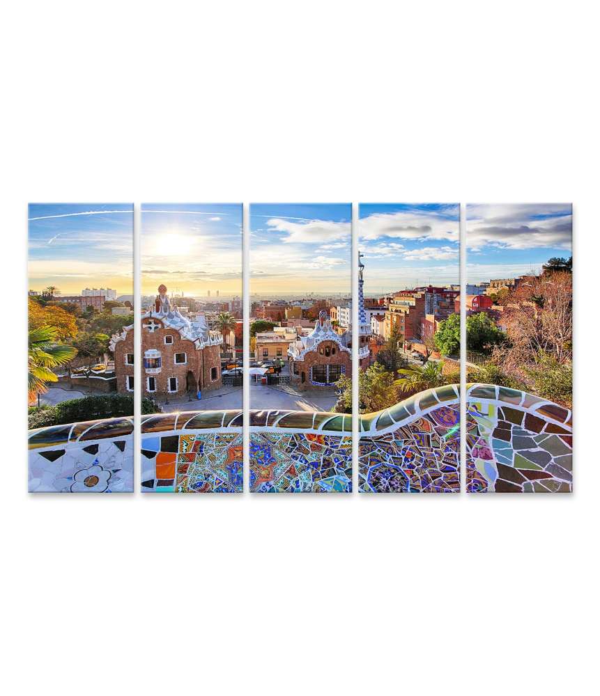 Islandburner Bild auf Leinwand Beeindruckendes Wandbild im Park Guell, Barcelona, Spanien