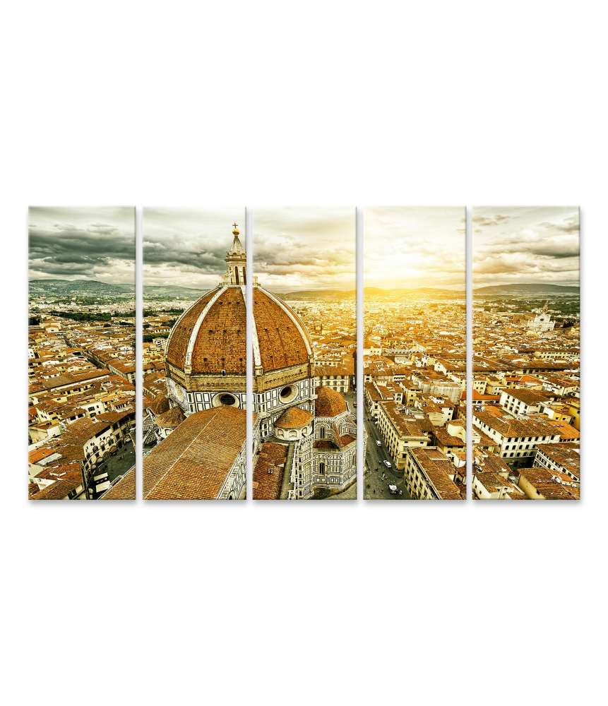 Islandburner Bild auf Leinwand Beeindruckendes Panorama Wandbild: Florenz, Basilika Santa Maria Del Fiore