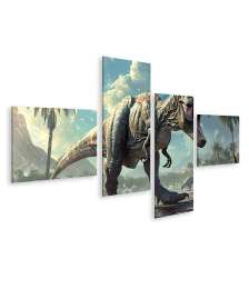 Bild auf Leinwand Mächtiger T-Rex König: Prähistorisches Wandbild für Kinderzimmer - KCPY Naturkundemuseum