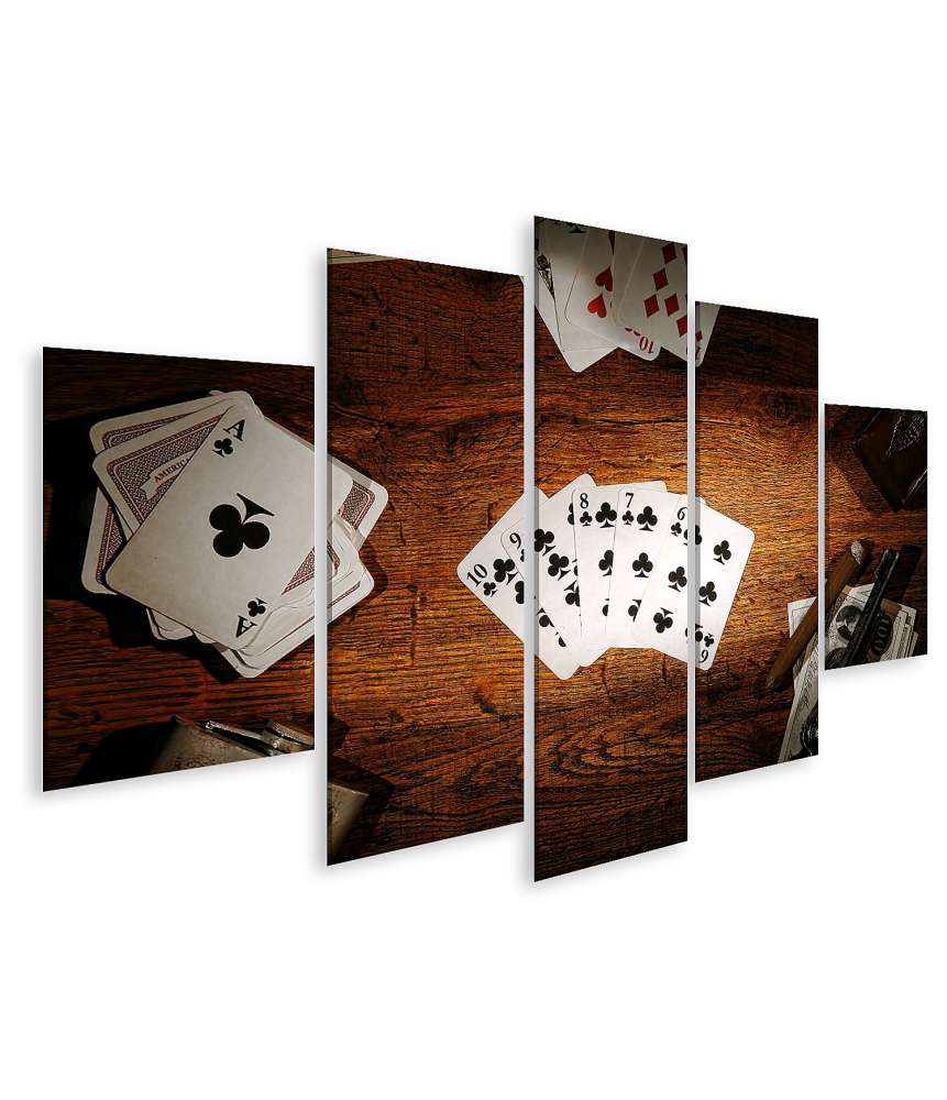 Bild auf Leinwand Legendäres Wandbild des alten Poker-Spielers aus dem amerikanischen Westen