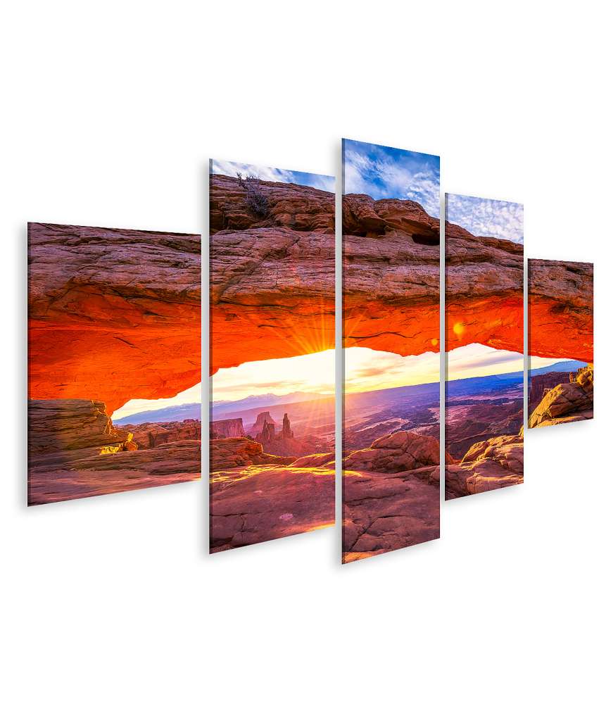 Islandburner Bild auf Leinwand Sonnenaufgang durch Mesa Arch im Canyonlands Nationalpark, USA