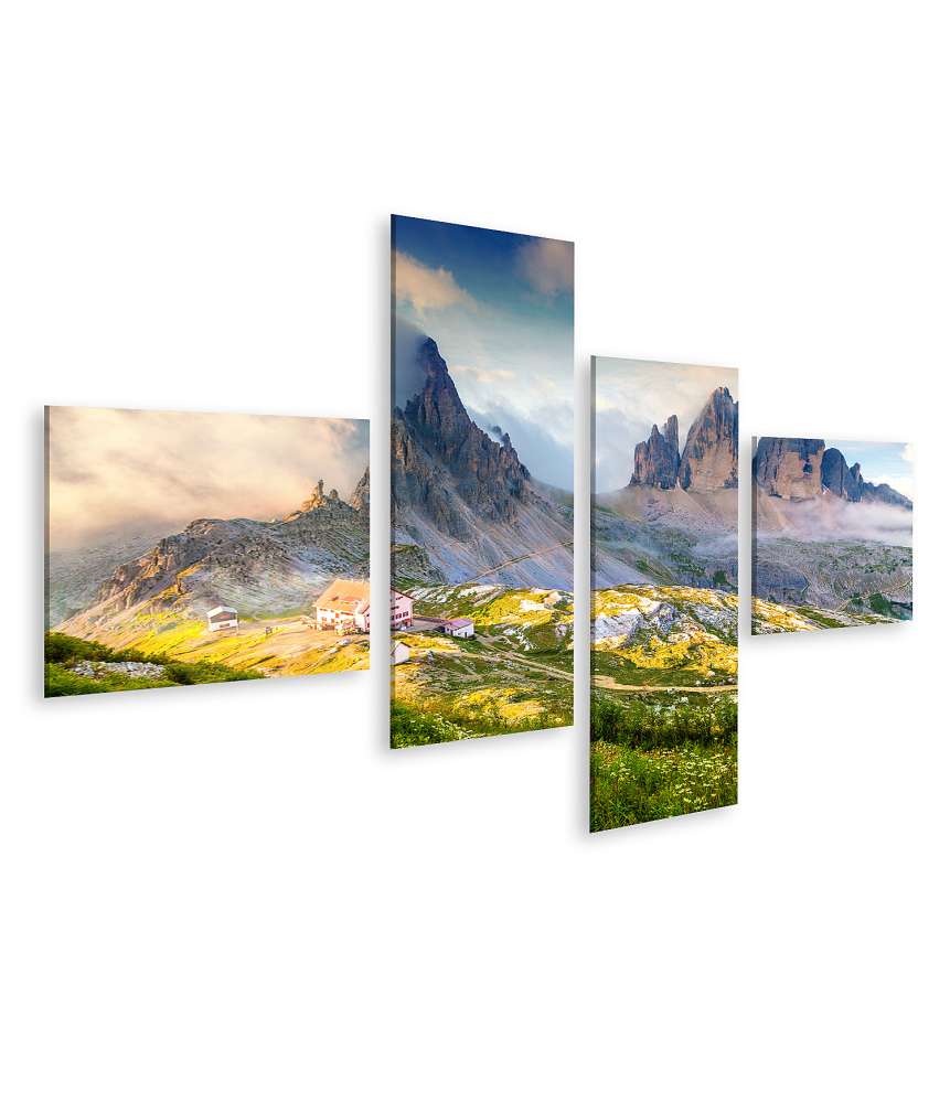 Islandburner Bild auf Leinwand Wandbild: Rifugio Lacatelli in den Drei-Zinnen-Dolomiten, Südtiroler Nationalpark