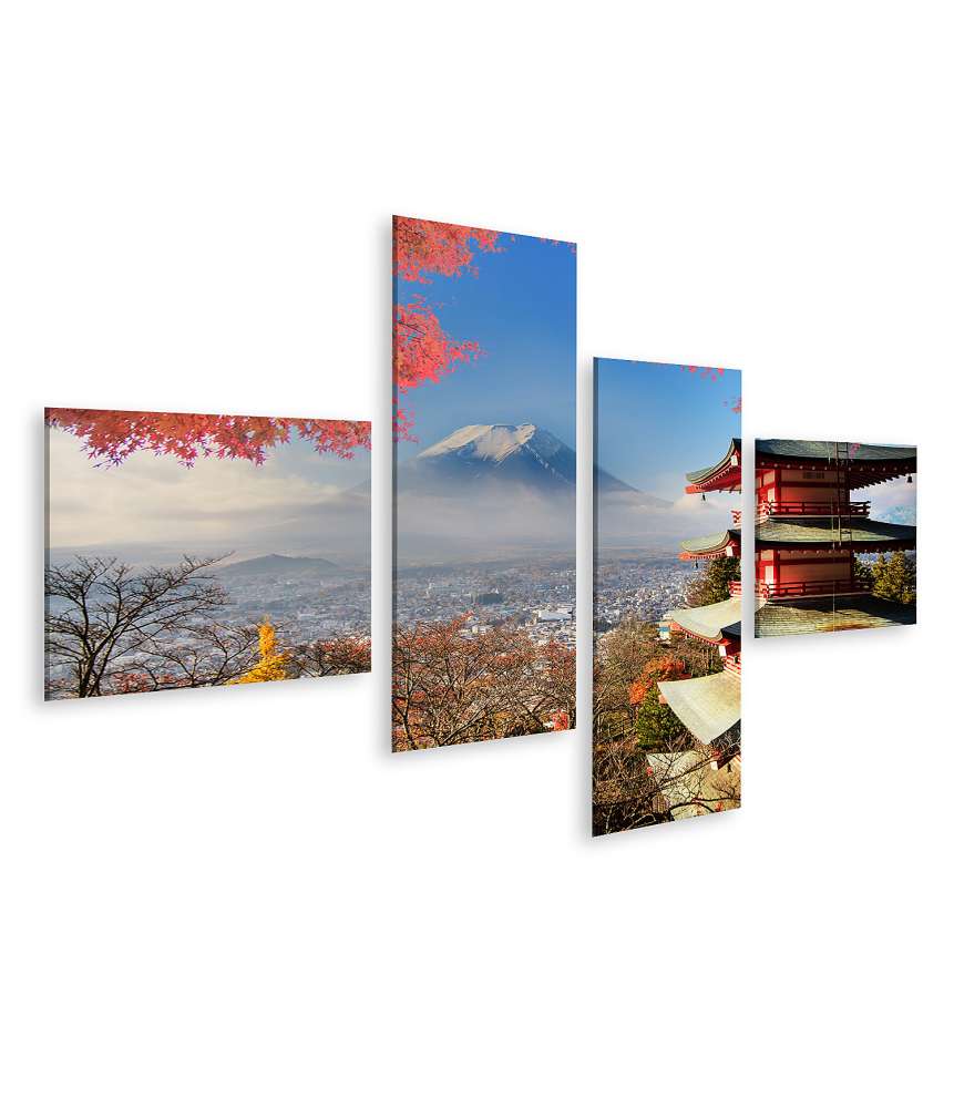 Islandburner Bild auf Leinwand Mt Fuji umgeben von leuchtenden Herbstfarben in Japan