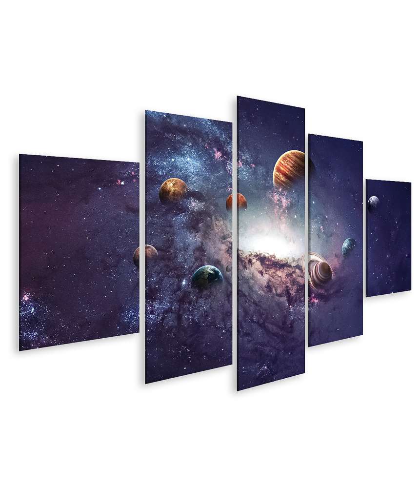 Islandburner Bild auf Leinwand Wandbild: Planeten unseres Sonnensystems für Kinder- und Jugendzimmer