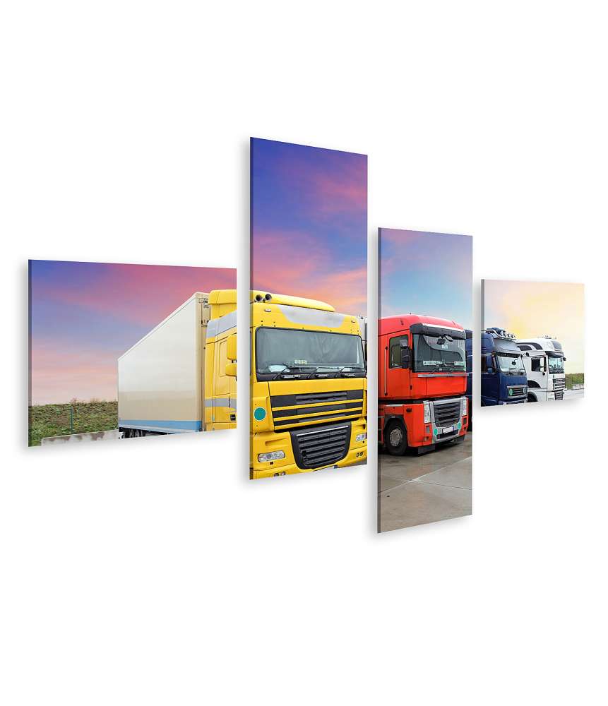 Islandburner Bild auf Leinwand Dynamisches Wandbild eines LKW-Transports in Aktion