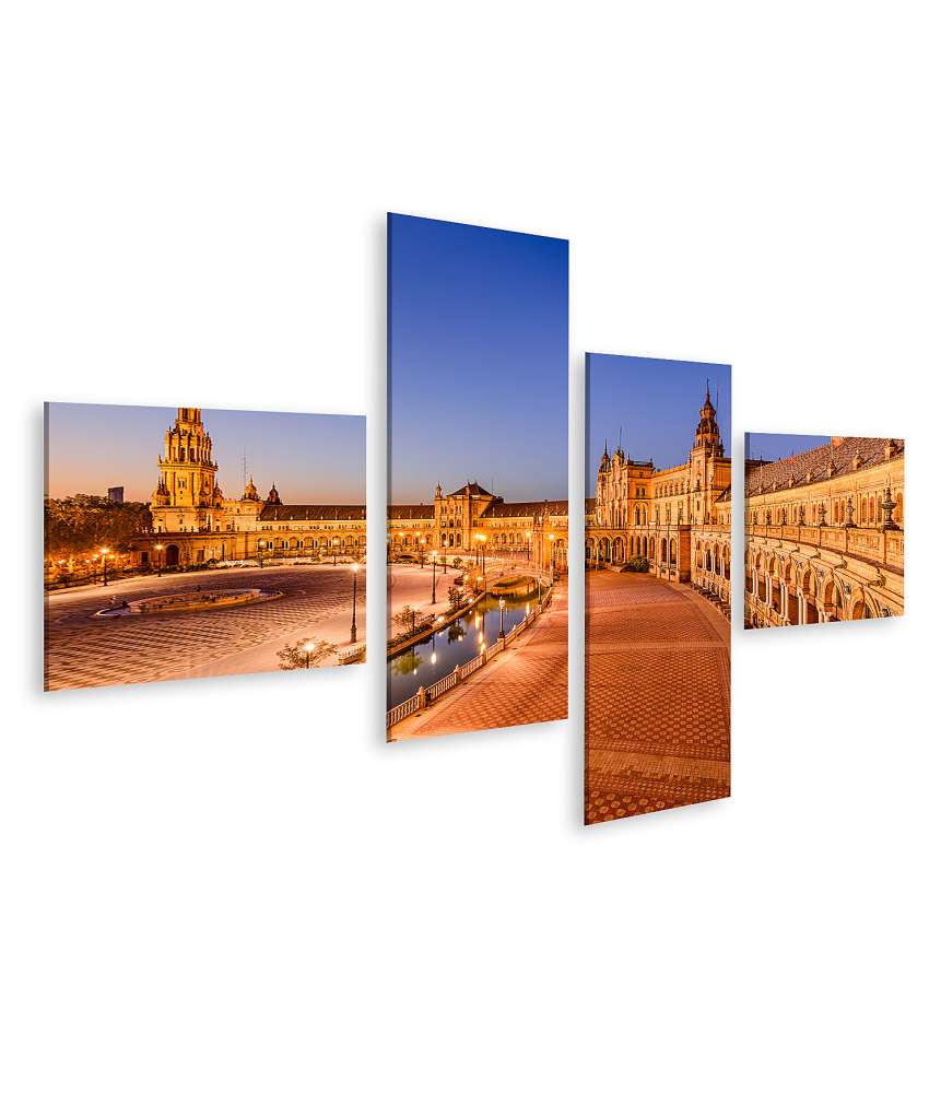 Islandburner Bild auf Leinwand Spanisches Wandbild am Plaza De Espana in Sevilla, Spanien