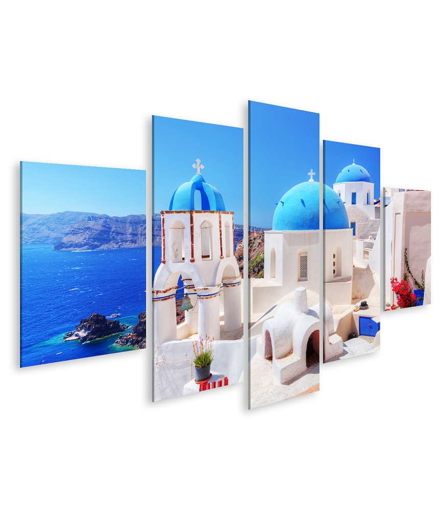 Islandburner Bild auf Leinwand Bilderbuchansicht von Oia, einer Stadt auf der Insel Santorini, Griechenland