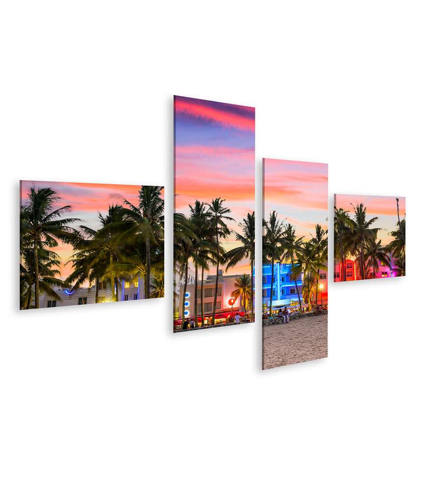 Islandburner Bild auf Leinwand Buntes Wandbild an der Ocean Drive in Miami, Florida, USA