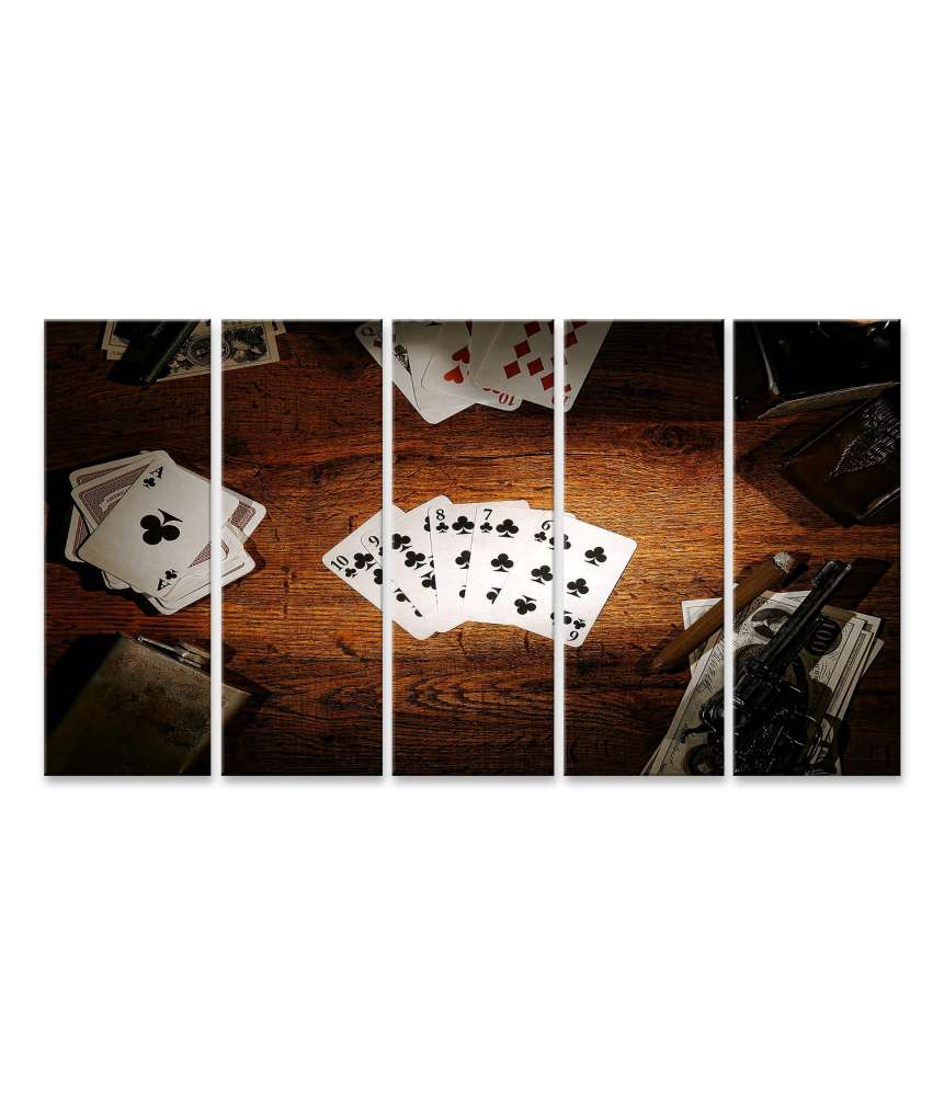 Bild auf Leinwand Legendäres Wandbild des alten Poker-Spielers aus dem amerikanischen Westen