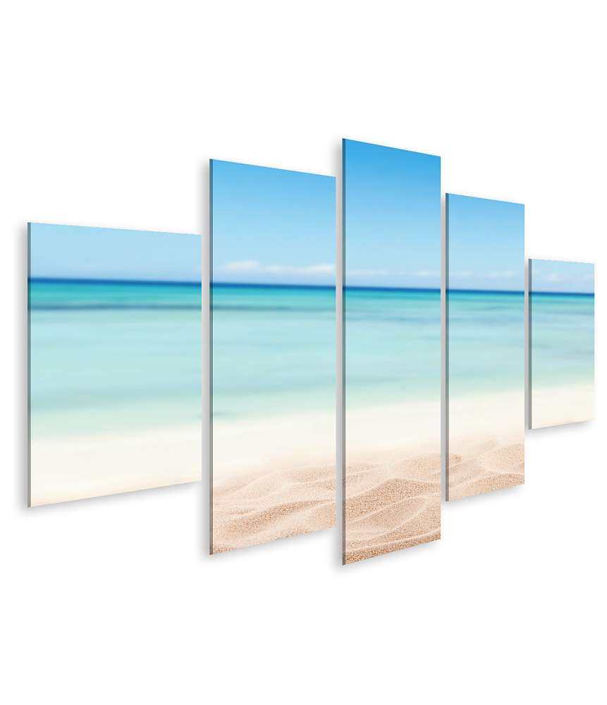 Islandburner Bild auf Leinwand Entspannendes Wandbild mit Sandstrand und Meerblick für Urlaubsflair