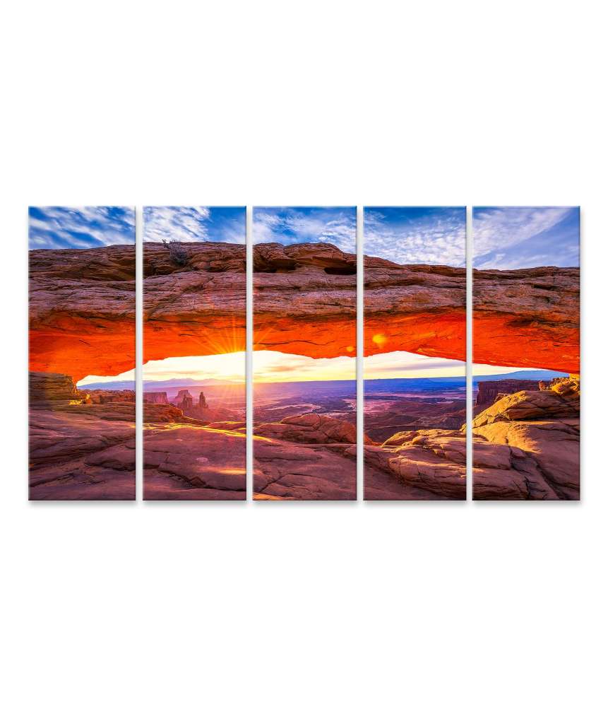 Islandburner Bild auf Leinwand Sonnenaufgang durch Mesa Arch im Canyonlands Nationalpark, USA