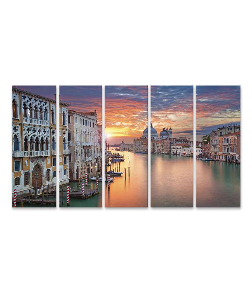 Islandburner Bild auf Leinwand Sonnenlichterfülltes Canale Grande in Venedig als Wandbild