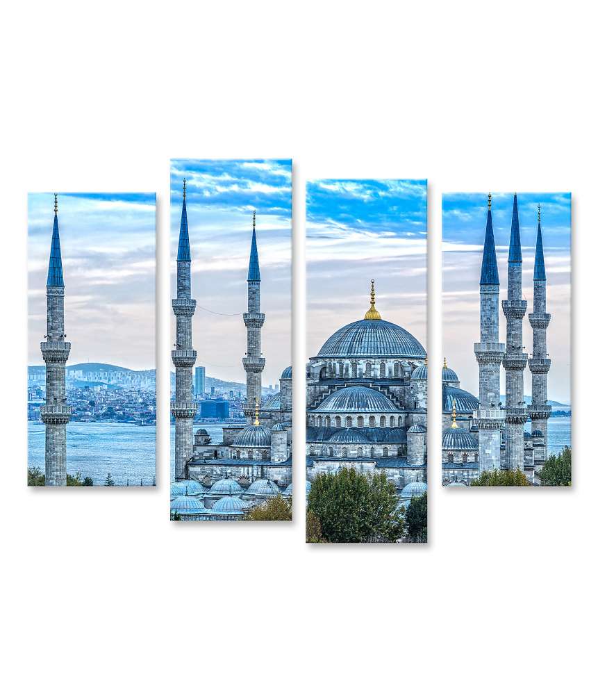 Islandburner Bild auf Leinwand Prächtiges Wandbild der Blauen Moschee, Sultanahmet Camii, in Istanbul, Türkei