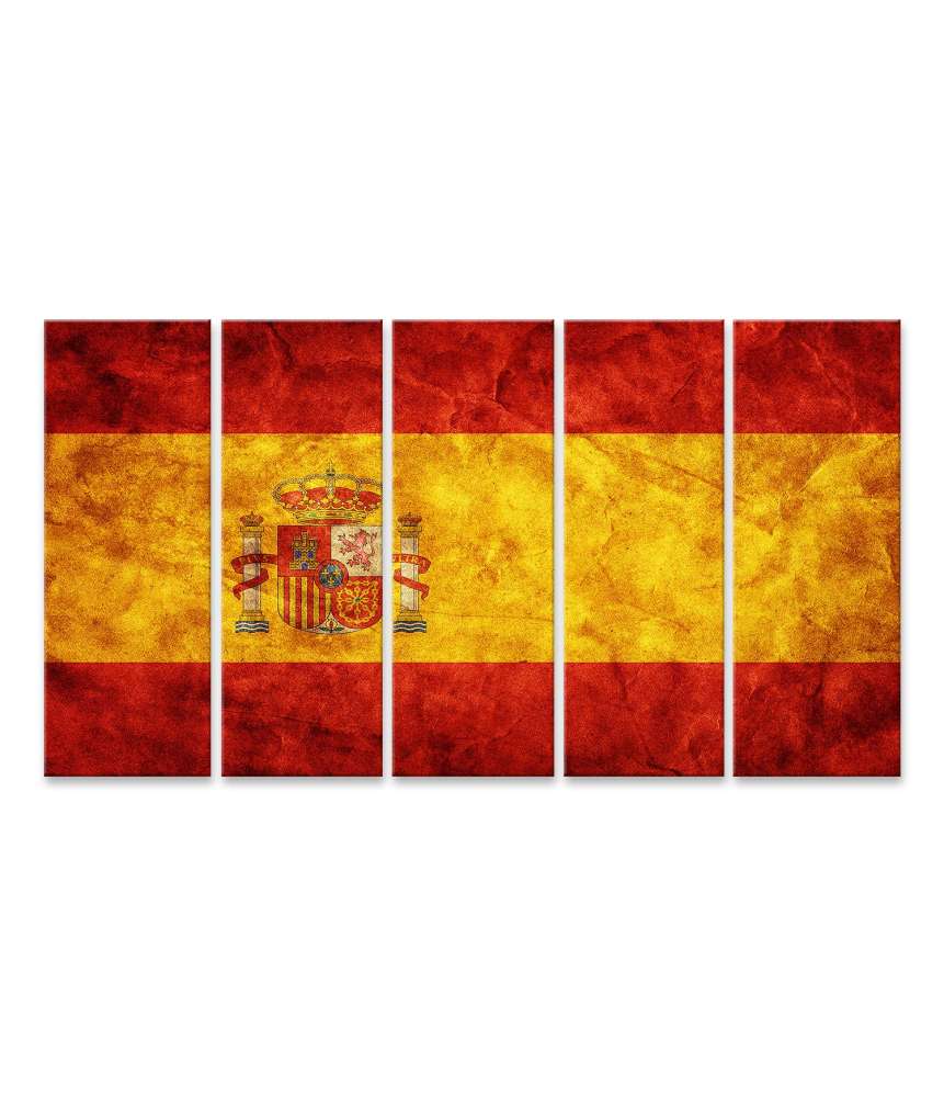 Islandburner Bild auf Leinwand Retro-Stil Wandbild der spanischen Flagge im Vintage-Look