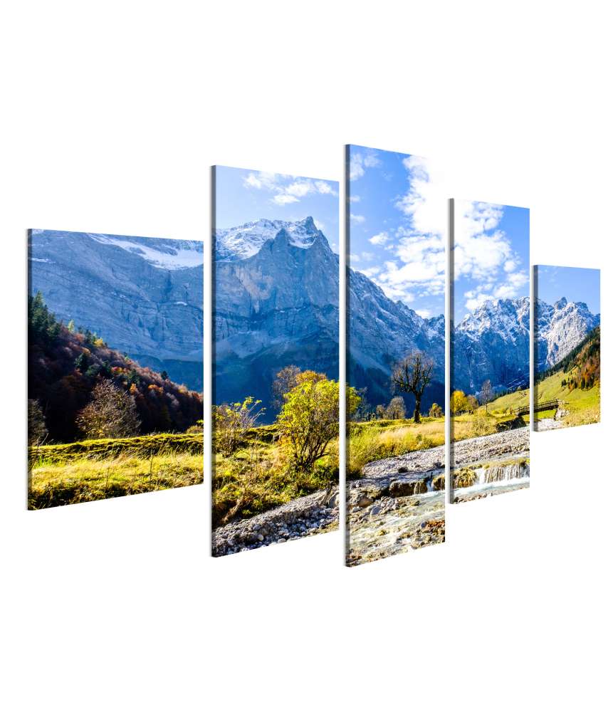 Islandburner Bild auf Leinwand Engalm Tal in den malerischen Karwendel Bergen, Österreich