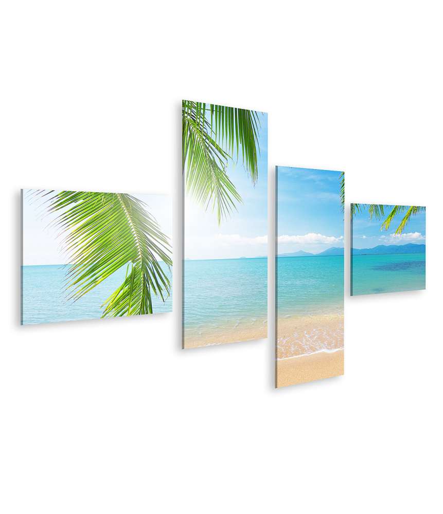 Islandburner Bild auf Leinwand Urlaubsfeeling mit Palmen und tropischem Strand Wandbild