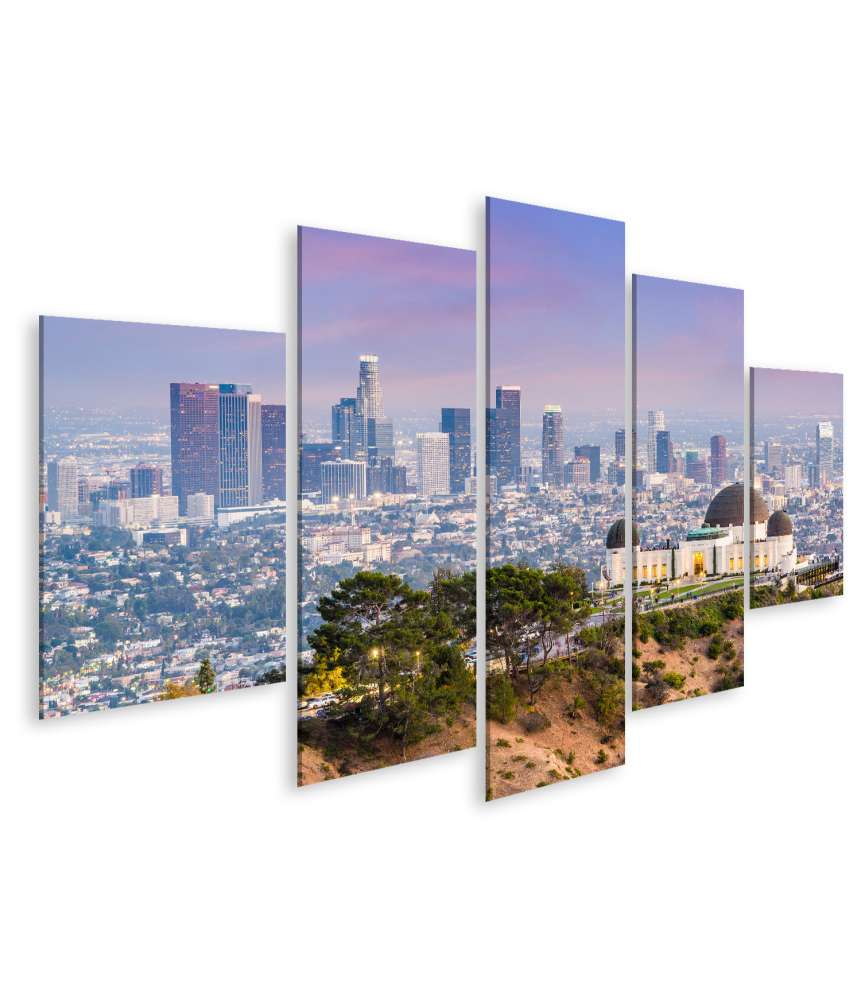 Islandburner Bild auf Leinwand Blick auf Los Angeles' Skyline von Griffith Park, Kalifornien, USA