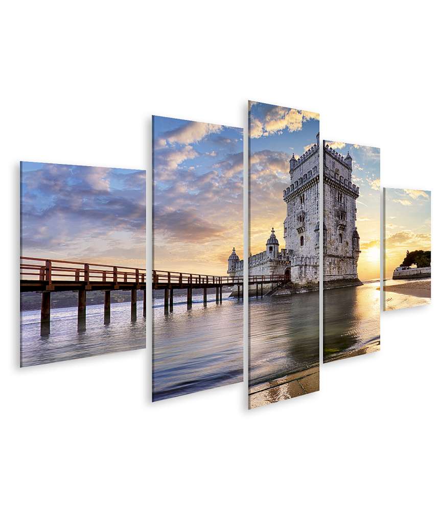 Islandburner Bild auf Leinwand Wandbild des Belem Turms am Fluss Tejo in Lissabon, Portugal