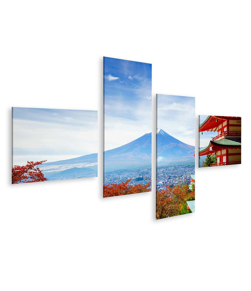 Islandburner Bild auf Leinwand Herbstlicher Blick auf Berg Fuji und Chureito Pagode, Fujiyoshida, Japan