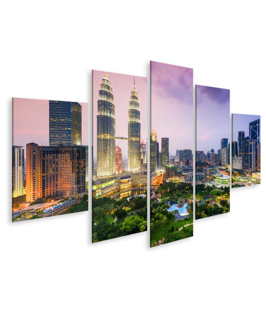 Islandburner Bild auf Leinwand Skyline von Kuala Lumpur, Malaysia, als Wandbild