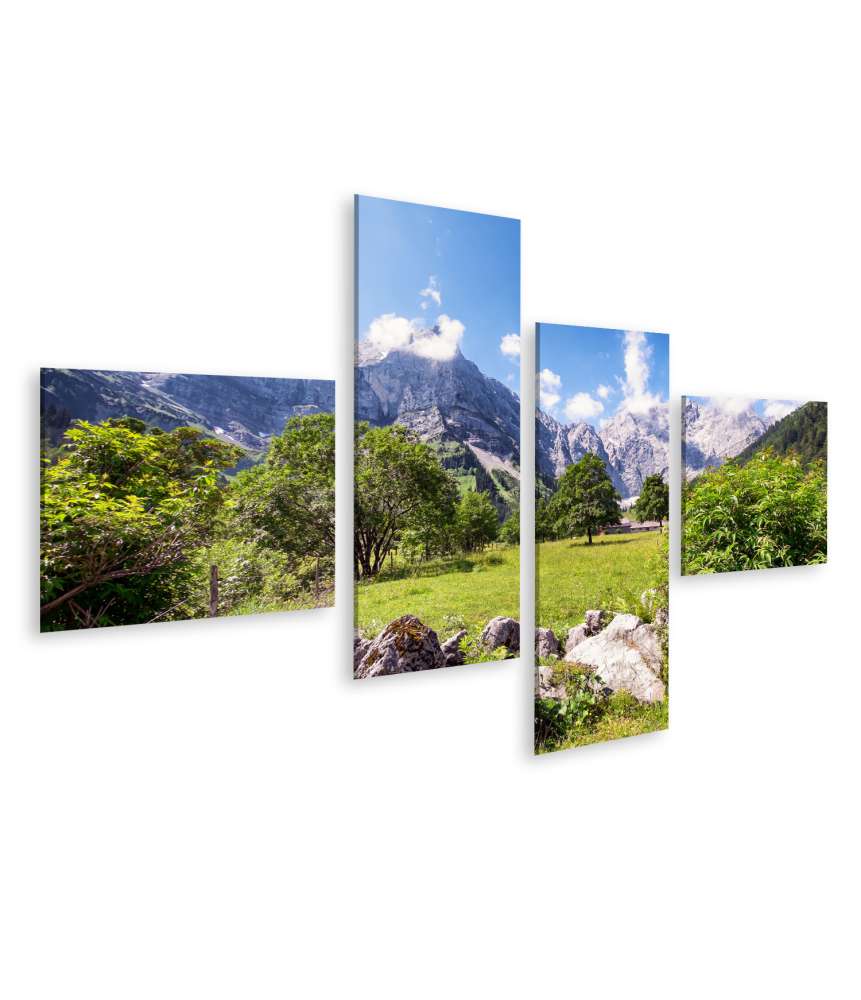 Islandburner Bild auf Leinwand Panoramisches Wandbild des Karwendelgebirges in den Europäischen Alpen, Österreich