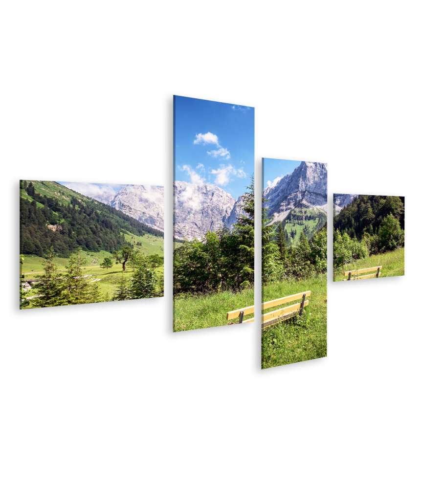 Islandburner Bild auf Leinwand Atemberaubendes Wandbild des Karwendelgebirges in den österreichischen Alpen