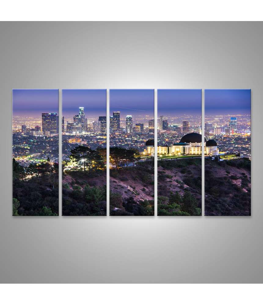 Islandburner Bild auf Leinwand Morgenblick auf Griffith Observatorium & Downtown LA Skyline, USA